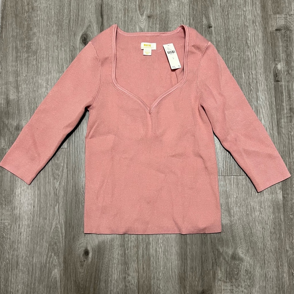 NWT Maeve by Anthropologie sweetheart top,‎ dusty rose, size M